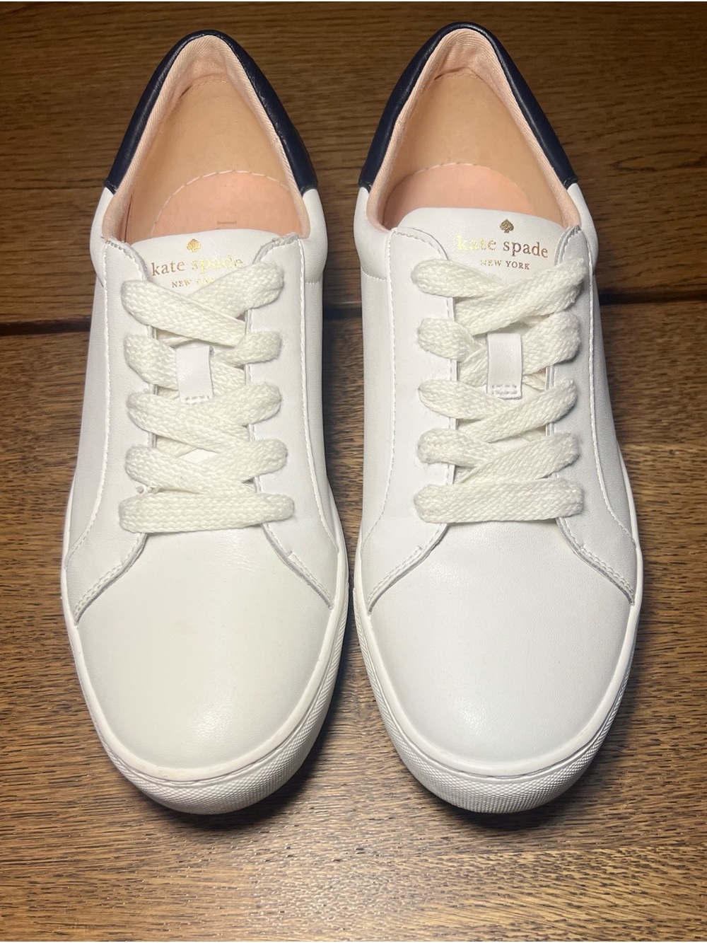 Kate Spade Alanna Action Leather Ladies Sneakers SZ. 10 White/Blue